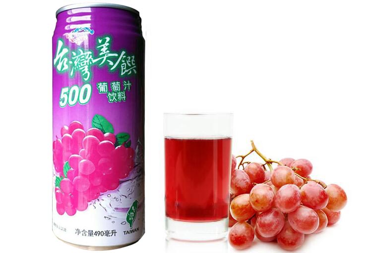 台湾进口 通天下 台湾美馔葡萄汁饮料490ML/瓶