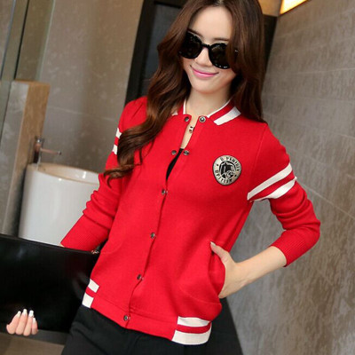 艾格米萱2016秋学院风针织开衫女毛衣夹克韩