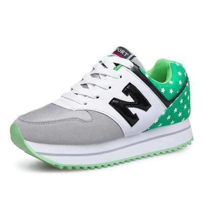 016新款四季潮流休闲女鞋透气母女童网面厚底