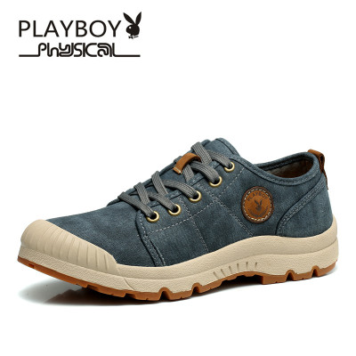 花花公子夏季户外登山鞋男士橡胶底运动休闲鞋