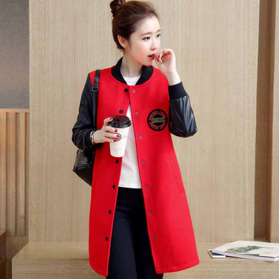 向左看齐 冬装新款 韩版女装印花图案中长款棒