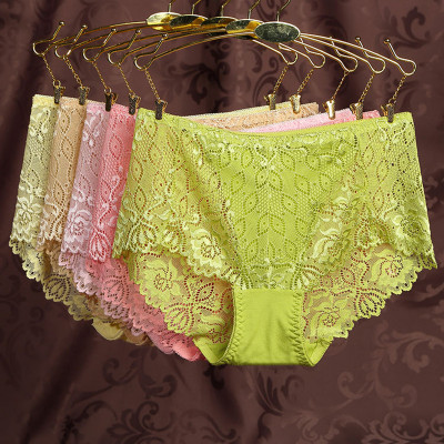 草莓社区3条装莫代尔面料性感蕾丝边中腰前透