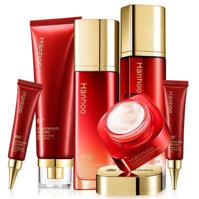 韩后化妆品套装 红石榴鲜养焕采6件套 补水保