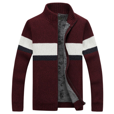 圣维澳 秋冬男士加绒加厚毛衣男宽松针织衫开