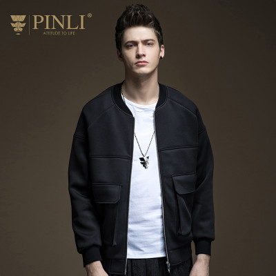 PINLI品立 2017春季新品男装 修身棒球领夹克