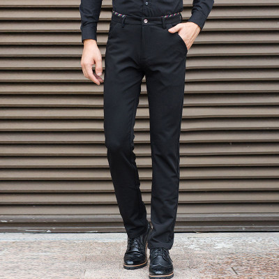 美特邦杰秋季新款休闲裤男弹力修身不粘毛长裤
