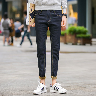 L6000 秋冬季男士加绒牛仔裤男加厚保暖直筒