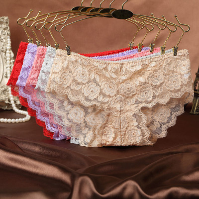 草莓社区4条装蕾丝无痕低腰性感提臀诱惑透明