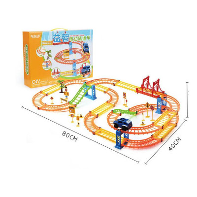 迪邦DIY电动拼装城市彩色轨道汽车85pcs玩具