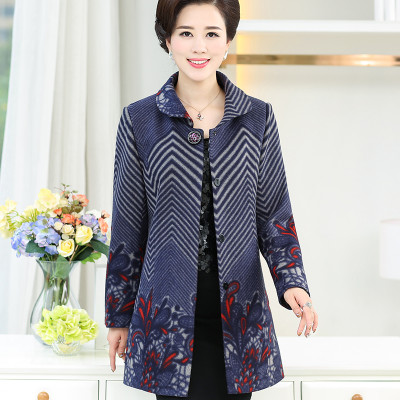 乾甲天 中年妈妈装毛呢外套新款大码冬装女中