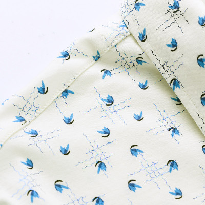 装夏季新品男士休闲纯棉短袖衬衫男三丝光棉中