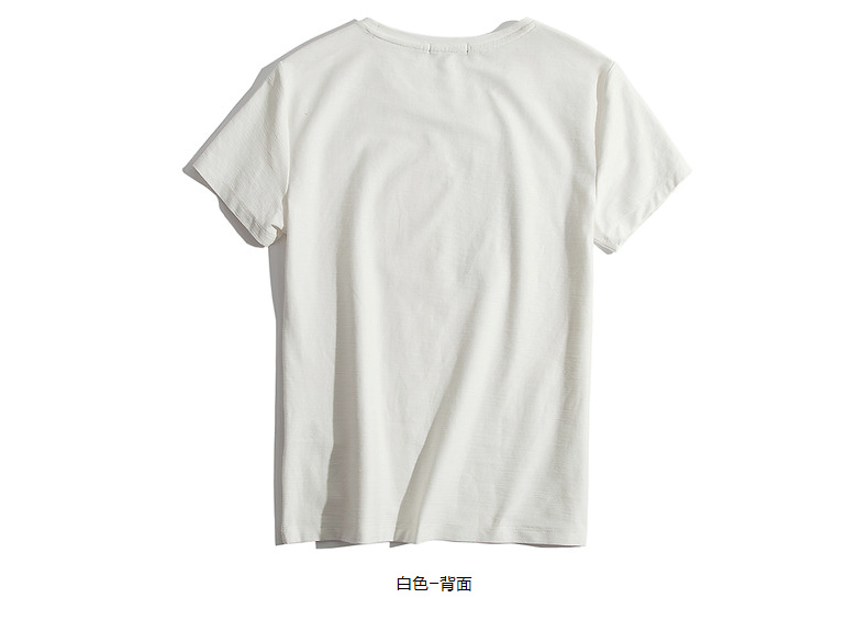 no1dara 夏天男装日系刺绣短袖t恤男圆领纯白修身个性t血男士衣服热卖