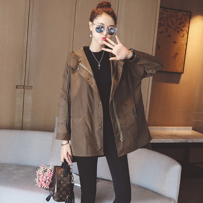 韩吉美尔2016新款韩版宽松大码长袖风衣女中