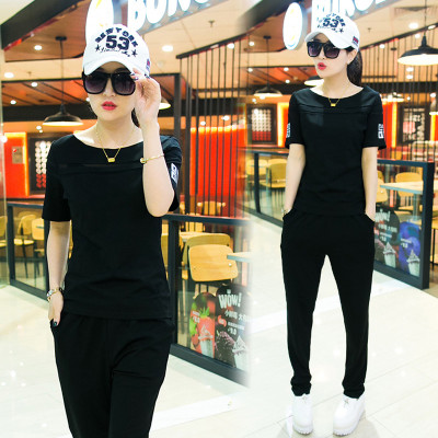 洛芊女土运动套装夏天女装两件套韩版yd潮款修
