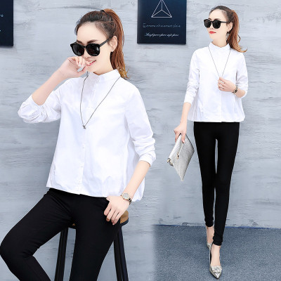 沙漏的舞蹈 拼接小格子衬衣女长袖立领2017春