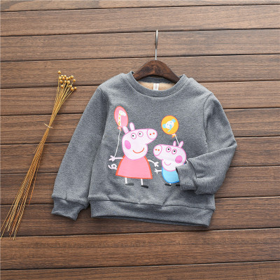 米贝多韩版2016冬款儿童圆领加绒T恤女童卡通