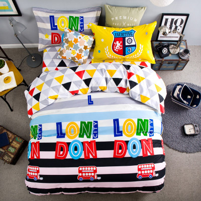 宁美国度 全棉斜纹简约卡通公主田园英伦风定