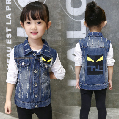 童牛仔马甲童装2016春夏秋男女童薄款恶魔马