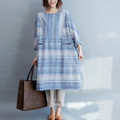 慈颜孕妇装秋款韩版孕妇连衣裙 文艺简约素色