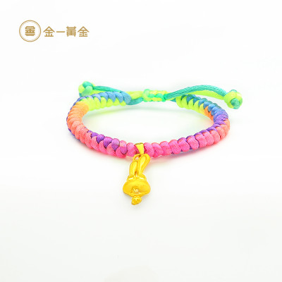 金一黄金【十二生肖之萌兔】黄金足金手串手链