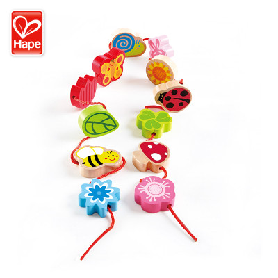 Hape 花园串珠穿绳玩具 1-3岁儿童动手早教玩