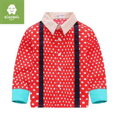 singbail 春季婴儿长袖衬衣1-2岁男童女童小童