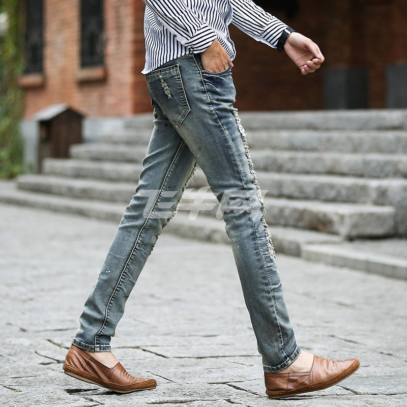 gohom ay2015新款男士牛仔裤男裤潮男修身韩版牛仔长裤610104