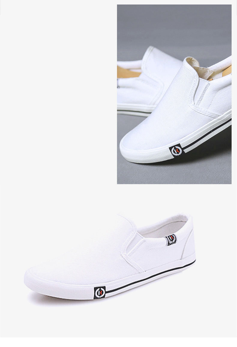 博杜安新款帆布鞋夏季男士休闲鞋舒适透气平底韩版纯色时尚单鞋9853