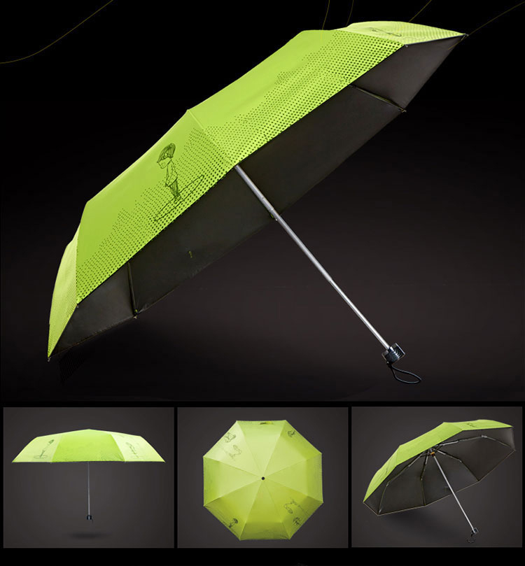 德国kobold酷波正品遮阳伞三折折叠铅笔晴雨伞太阳伞防紫外线全遮光