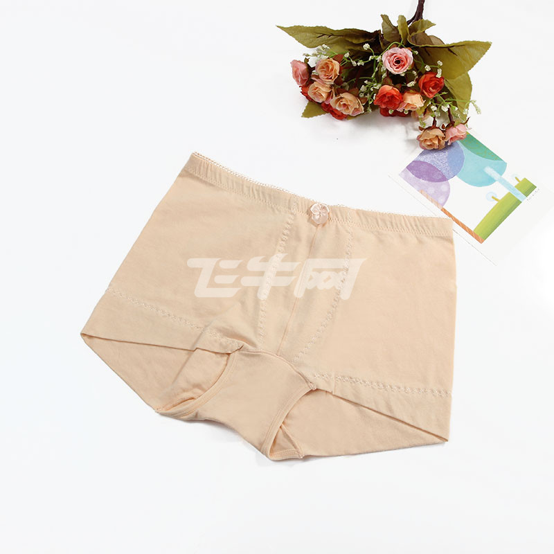 浪莎女士内衣 性感纯色高腰收腹提臀舒适平角裤 内裤 4条装