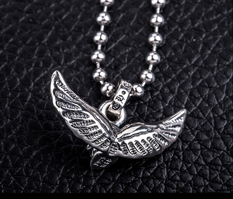 white&blacks925银潮流时尚恶魔双翼吊坠