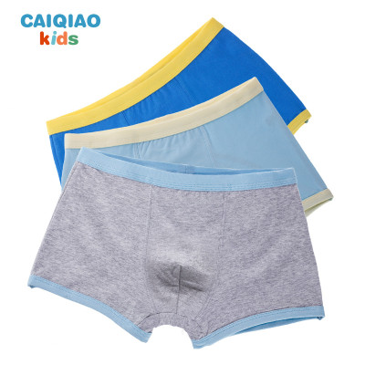 彩桥儿童内裤男童纯棉内裤男童平角内裤卡通内裤四角裤学生内裤3条