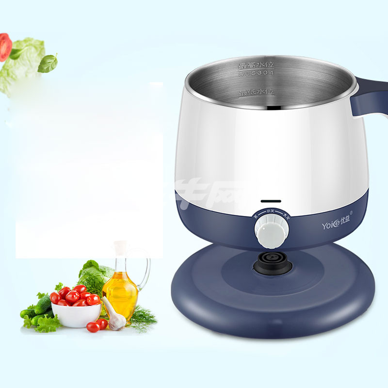 优益y-dzg8 多功能电热锅小功率宿舍用学生锅煮面泡面电煮锅迷你小电