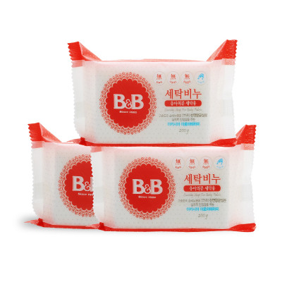 韩国保宁皂bb婴儿宝宝洗衣皂200g*3块装洋槐香新老包装随机发