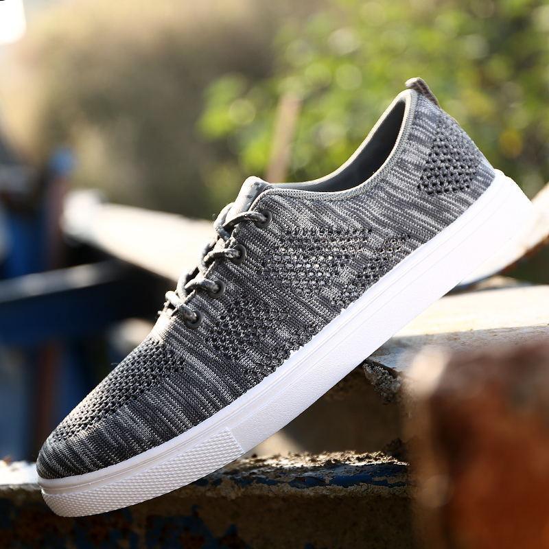 纽百伦运动 飞织休闲男鞋子男士防滑帆布鞋学生低帮运动跑步鞋886