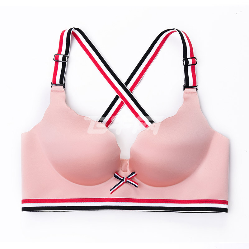 梦娜品彩韩版调整型无痕美背按摩文胸性感聚拢无钢圈透气内衣