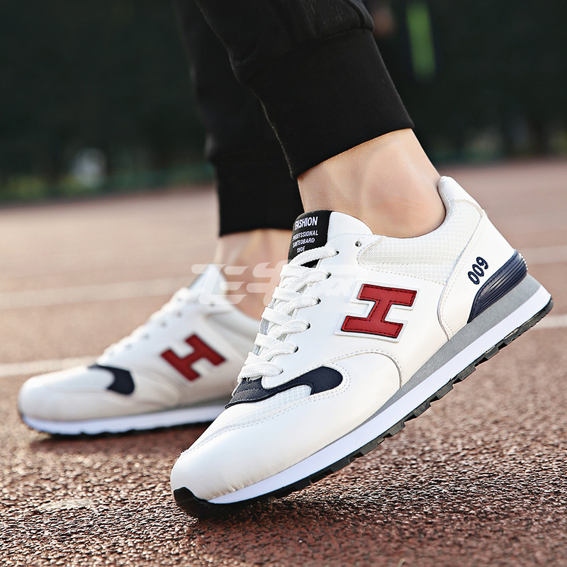 one-xuan2017春夏新款韩版潮流h字母运动男鞋透气户外休闲跑步百搭